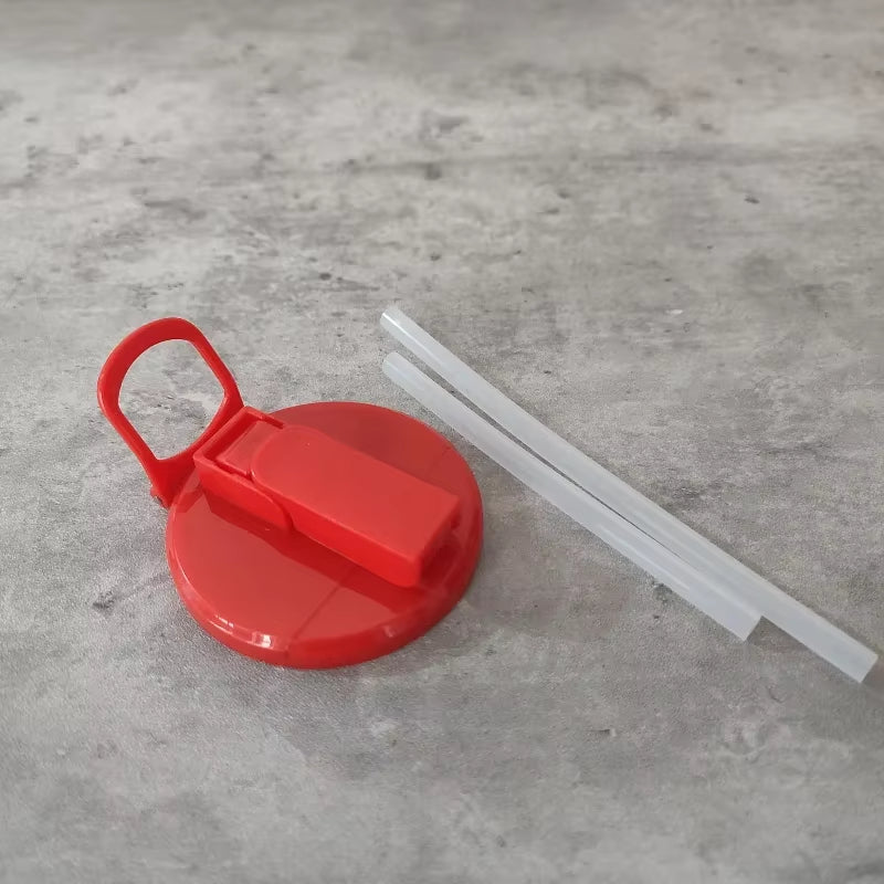 Portable Soda Can Lid and Silicone Straw Soda Can Lid Reusable Suitable for Canned Beverages Beer Juice 1Pcs with 2 Straws